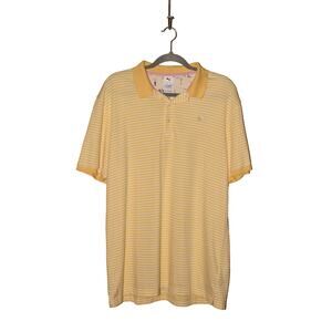 PUMA GOLF ARNOLD PALMER $80 Yellow Striped Short Sleeve Polo Men's XL